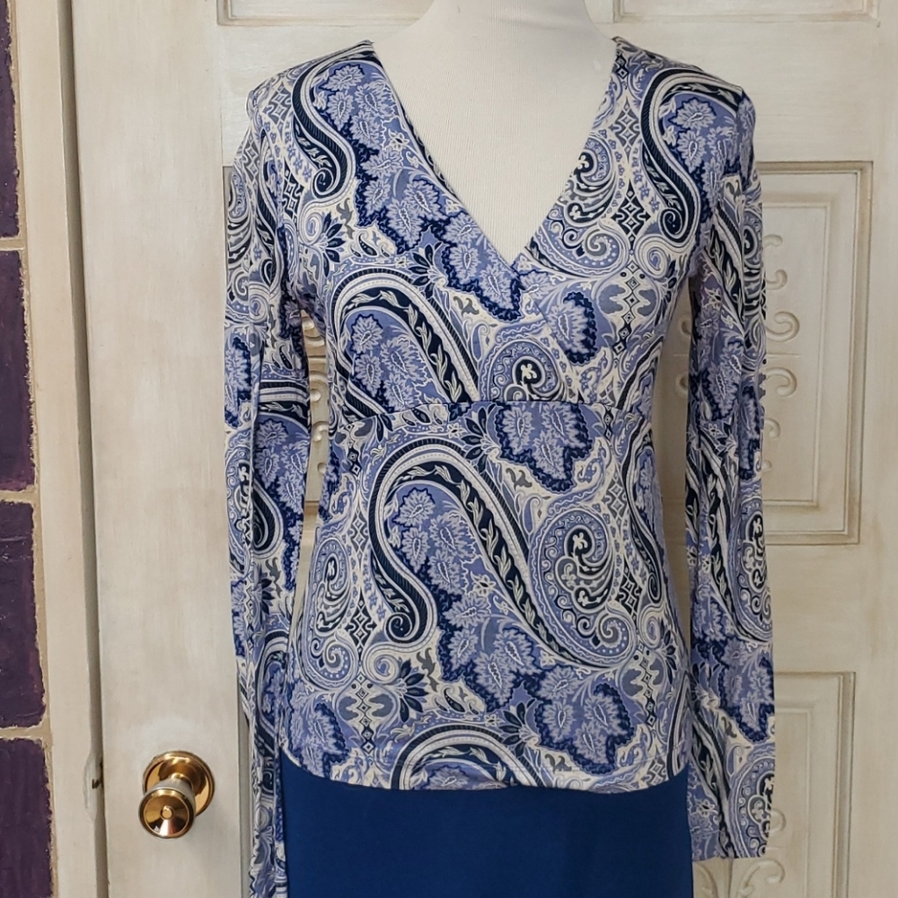 Banana Republic Paisley long sleeve top